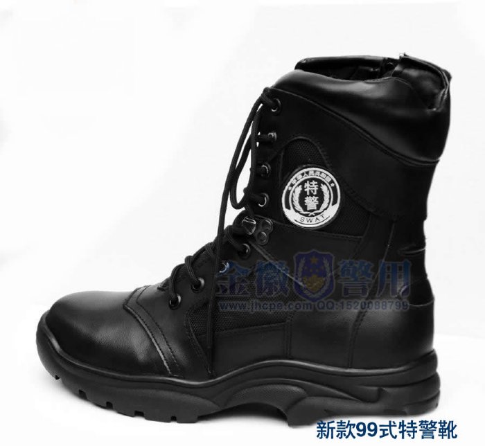 新款99式特警作战靴,特警训练靴,正品警察鞋子,swat皮靴