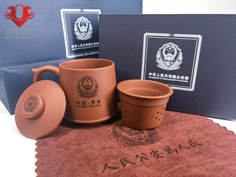 警用紫砂茶杯，带过滤胆，警魂纪念紫砂茶杯，警察紫砂礼品水杯